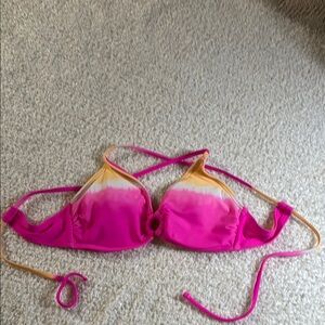 Pink and Yellow Bikini Top